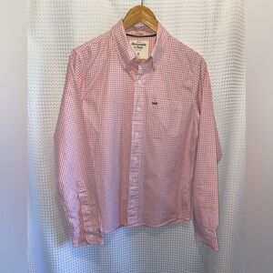 2/40$ Men’s ABERCROMBIE&FITCH pink‎ gingham buttoned shirt size small